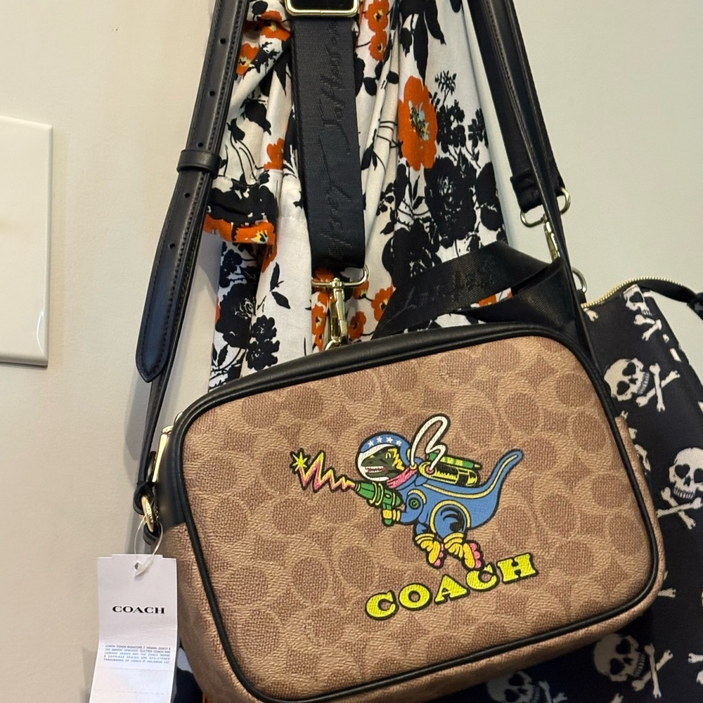 Coach Crossbody Bag with Black and Tan Design